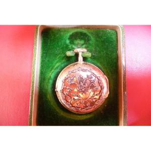 Rare Louis XV Gold Watch With Diamond Decor, Signed Mufson In Paris, Circa 1760.