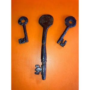 Keys: Three Wrought Iron Keys, From The Middle Ages