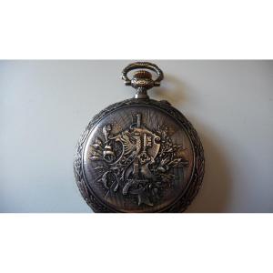 Montre de Tir fédéral Suisse en argent de marque (excelsior), st Imier, époque fin XIXème