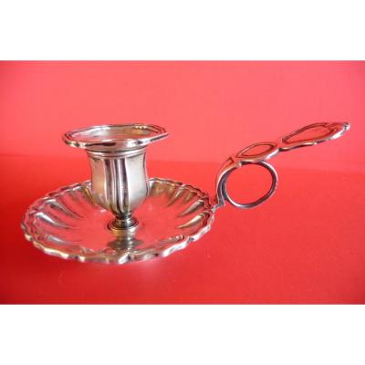 Regency Style Hand Candle Holder In Sterling Silver ,.