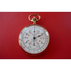 Auricoste Brand Gold Doctor Chronograph Watch. Around 1900.