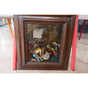 Rare Tableau Sur Cuivre (adoration Des Bergers) époque XVIIème