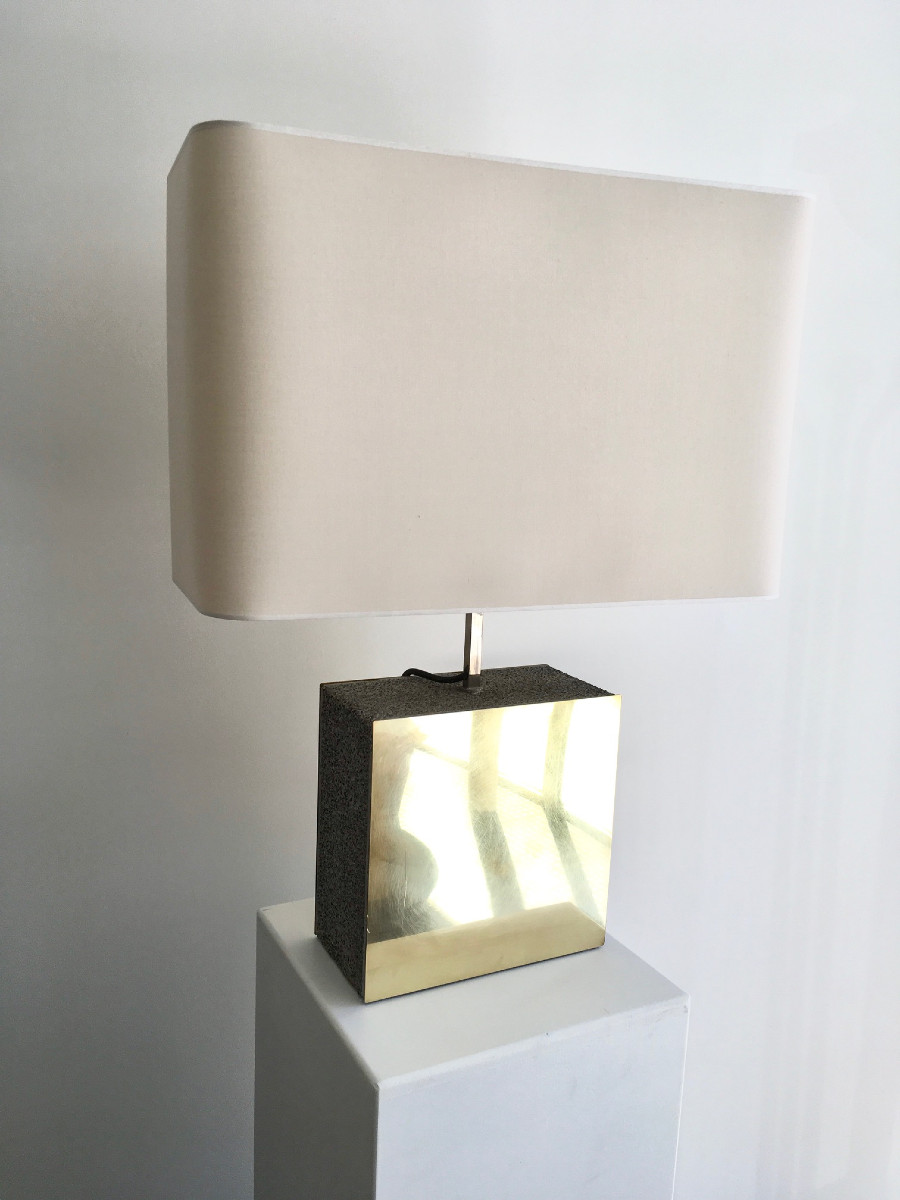 Table Lamp With Brass And Concrete Base-photo-3