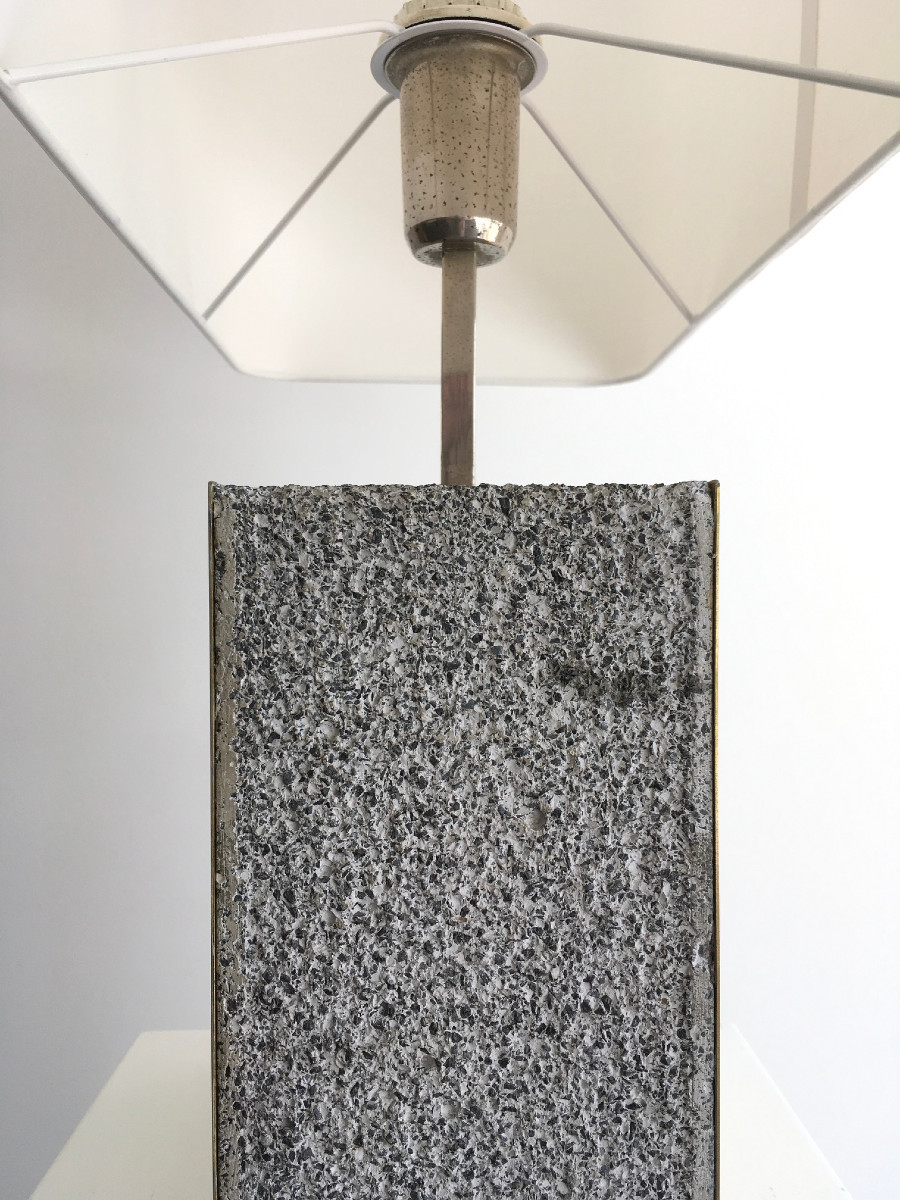 Table Lamp With Brass And Concrete Base-photo-3