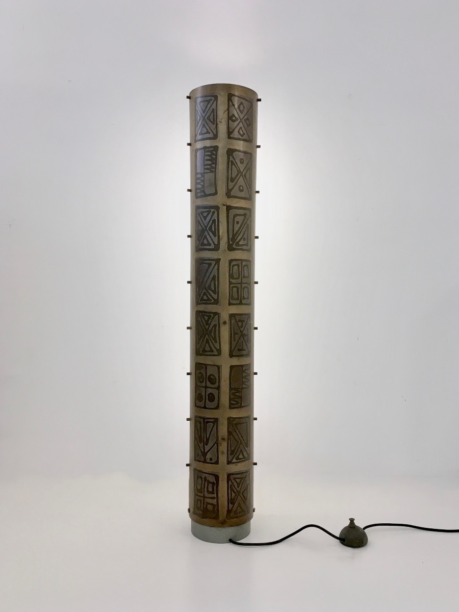 Lampe colonne brutaliste diffusante, Italie 50'-photo-2