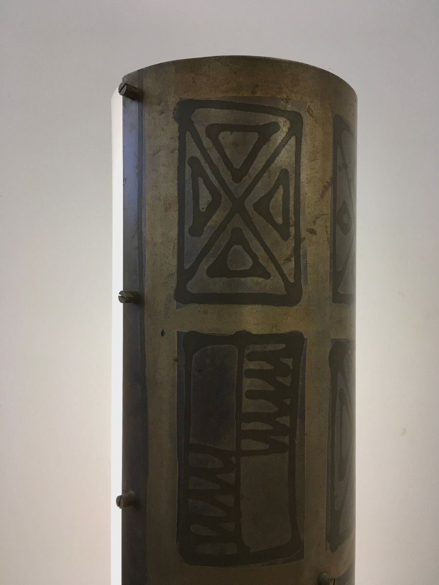 Lampe colonne brutaliste diffusante, Italie 50'-photo-4