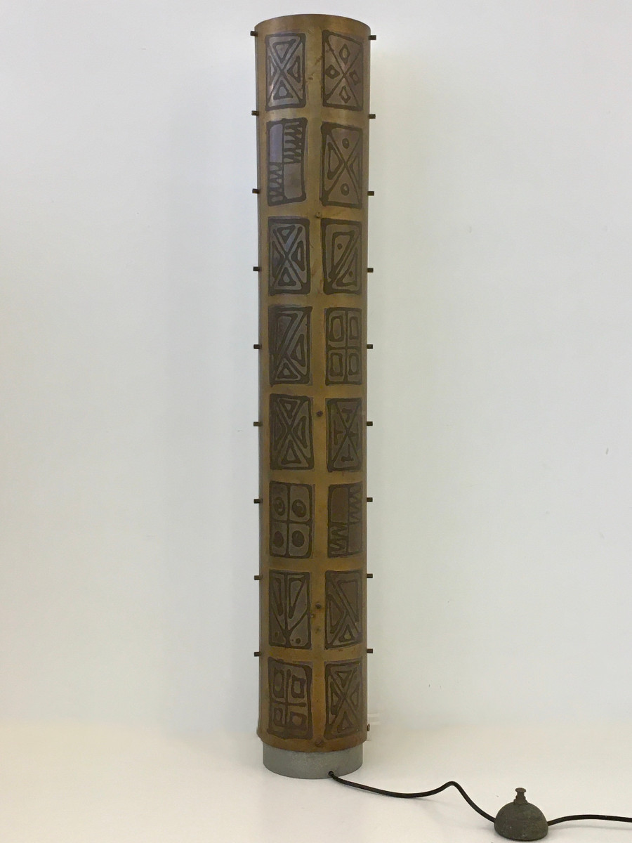 Lampe colonne brutaliste diffusante, Italie 50'-photo-3