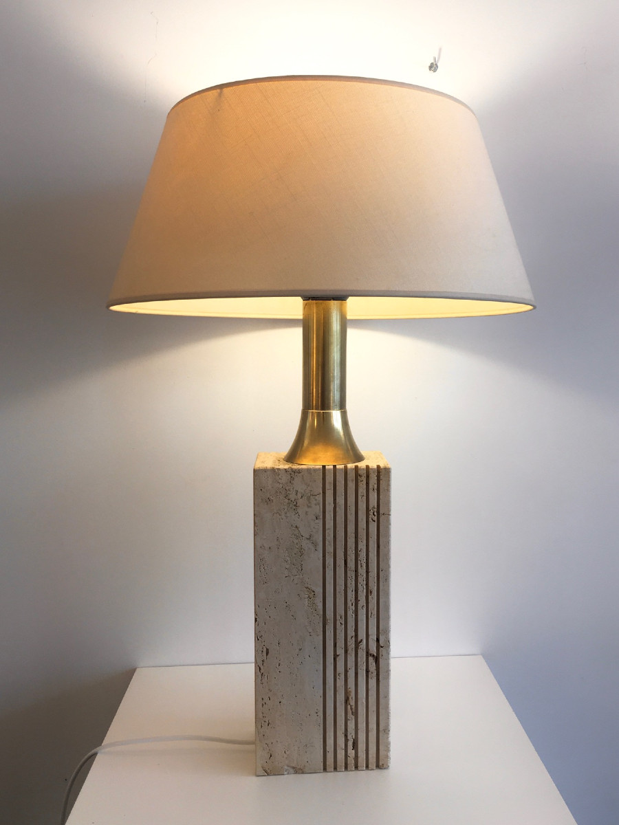 Lampe a poser Fratelli Manelli Italie travertin 70'