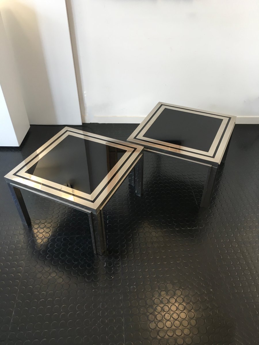 Paire de tables d'appoint, édition Liwan's Rome 70'-photo-2