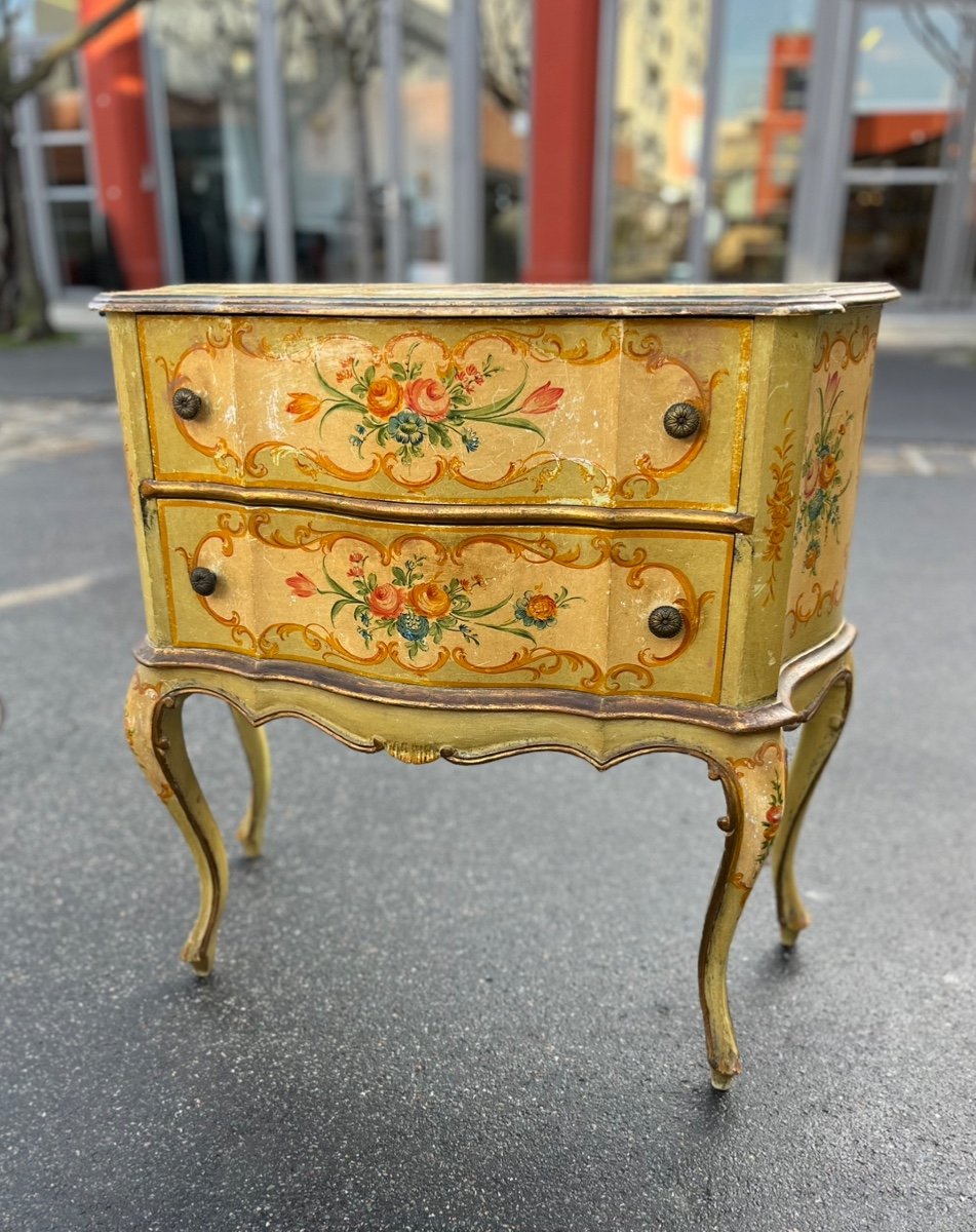 Lacquered Commode With Mirror, 20th Century-photo-2