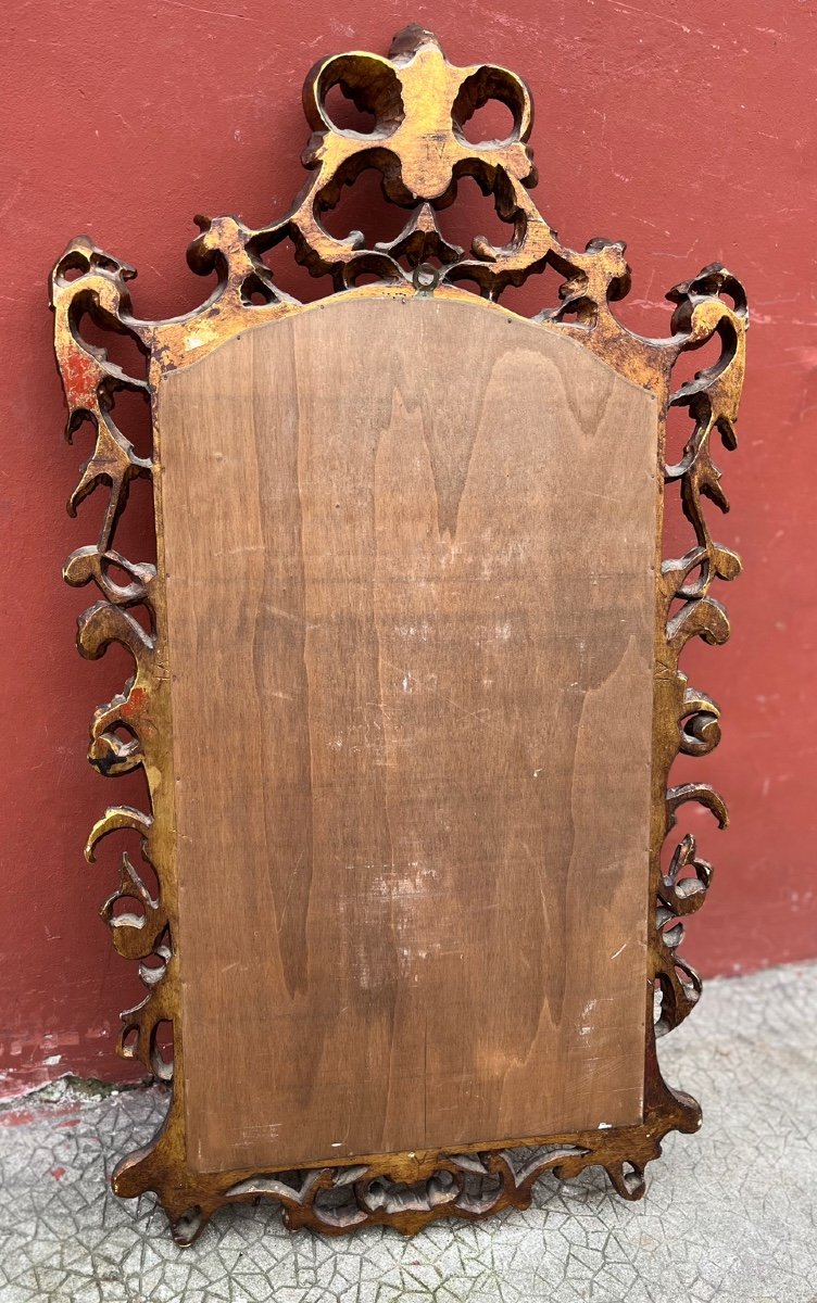 Italian Baroque Lacquered And Gilded Mirror, 20th Century -photo-4