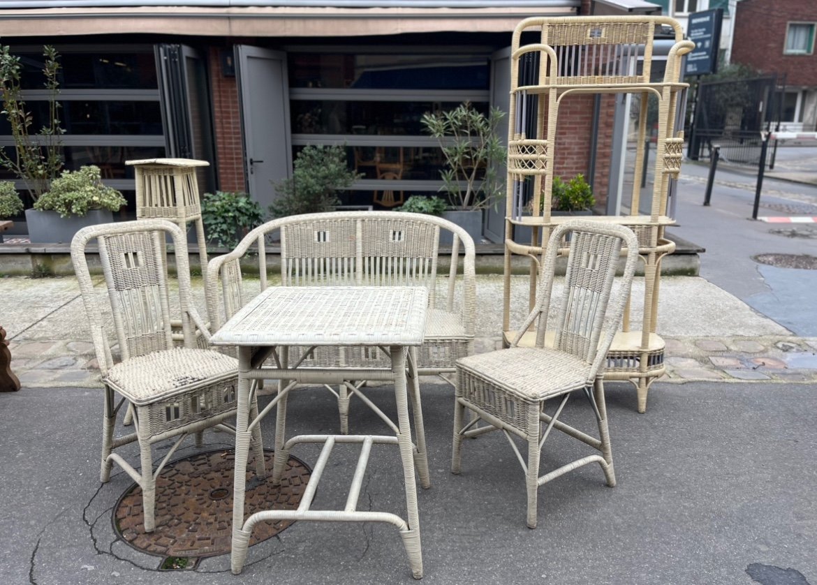 Rattan Garden Furniture, Early 20th Century -photo-2