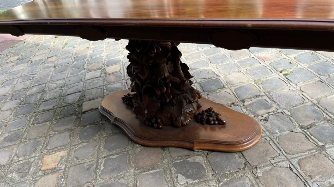 Large Italian Dining Table On A Richly Decorated Leg, 20th Century-photo-1