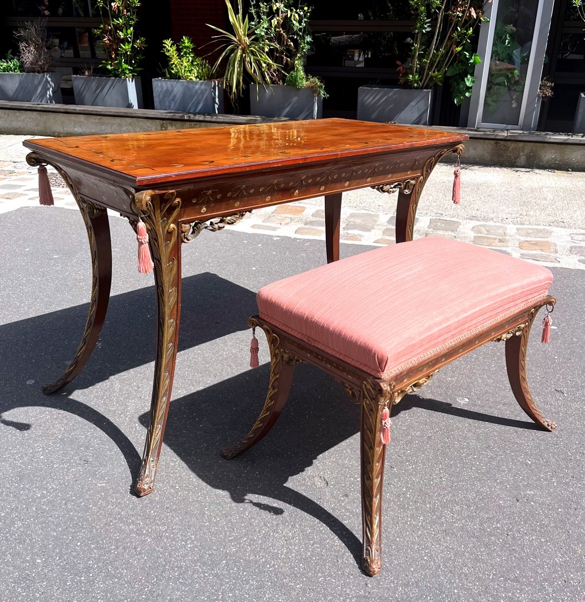 Neoclassical Inlaid Mahogany Set, Early 20th Century 