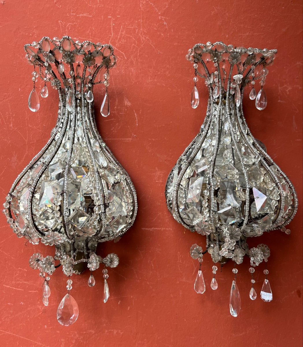 Pair Of Italian Sconces, Late 19th Century-photo-2