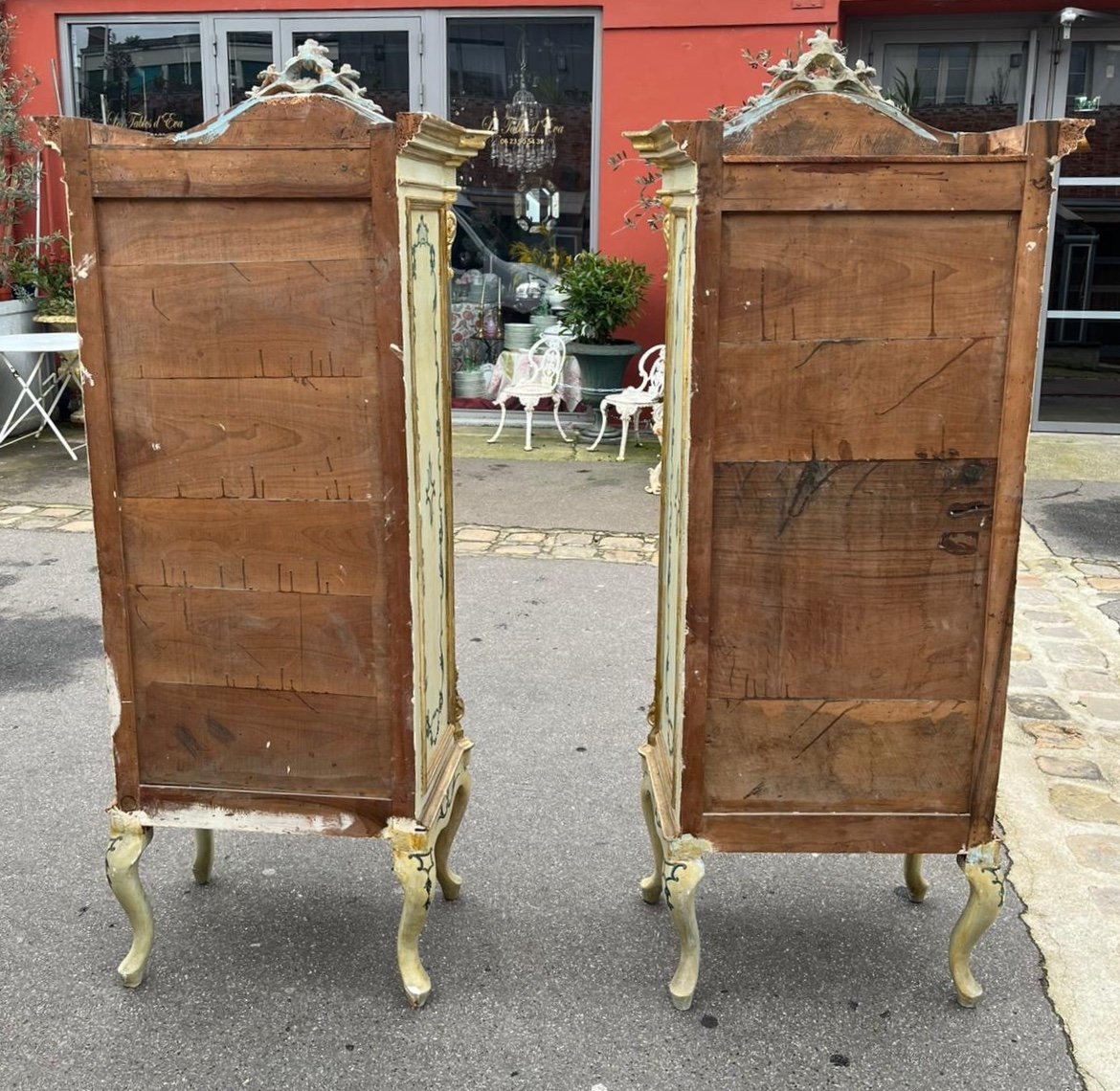 Paire De Vitrines Dans L’esprit Vénitien, Italie, Fin XIXe Siècle-photo-3