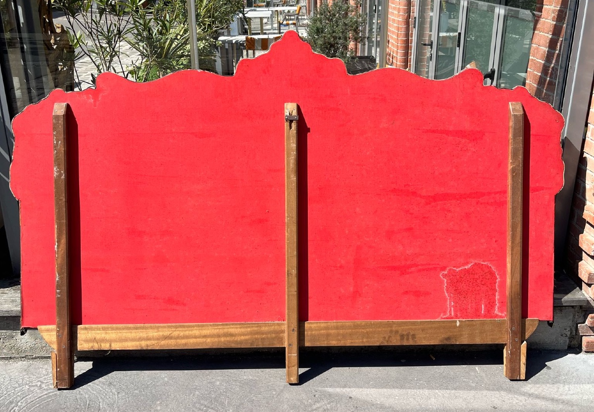 17th Century Italian Style Patinated Repoussé Metal Headboard -photo-4