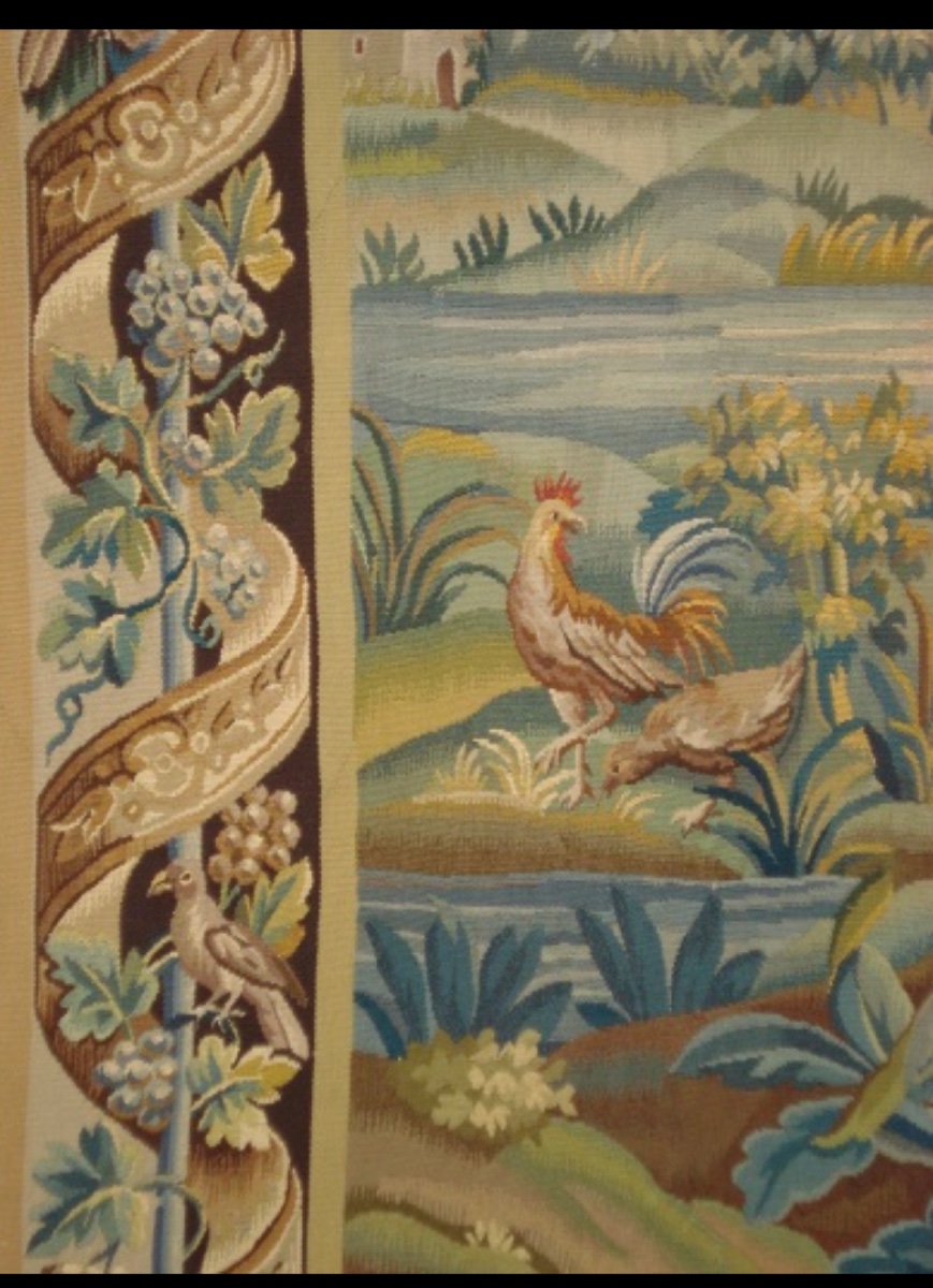 Door Late 19th Century Hand-woven Tapestry With Greenery Decor-photo-2