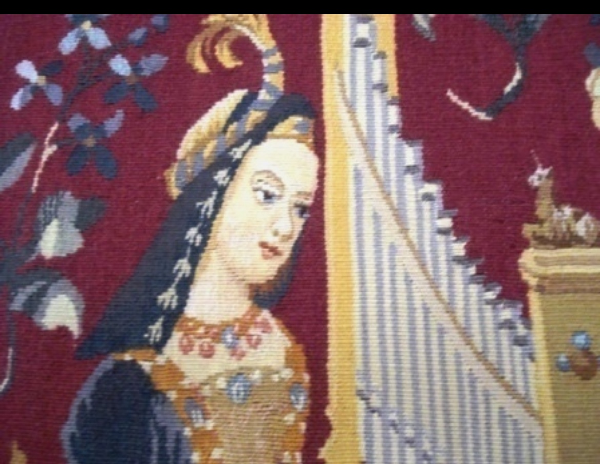 Tapisserie Fin XIX Eme Représentant La Dame à La Licorne -photo-3