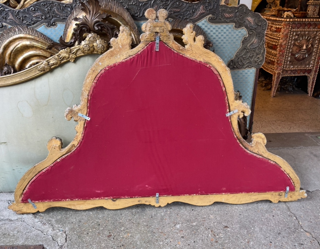 Italian Silver Wood Headboard, 18th Century -photo-2