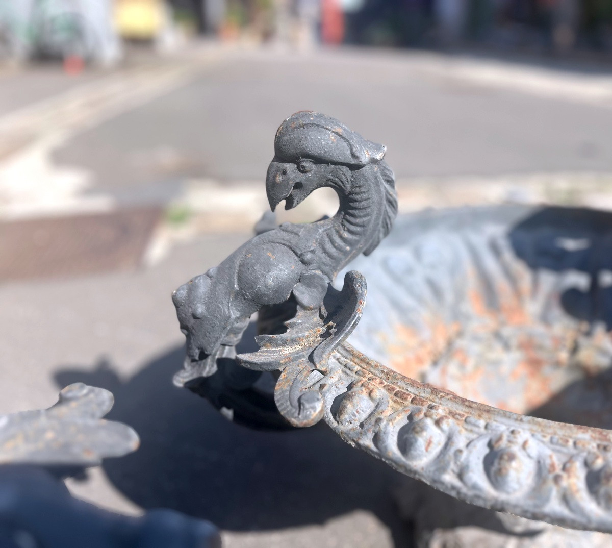 Pair Of Cast Iron Garden Vases-photo-3