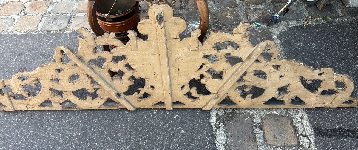 Lacquered And Gilded Carved Wooden Panel, 17th Century, Baroque Italy-photo-2