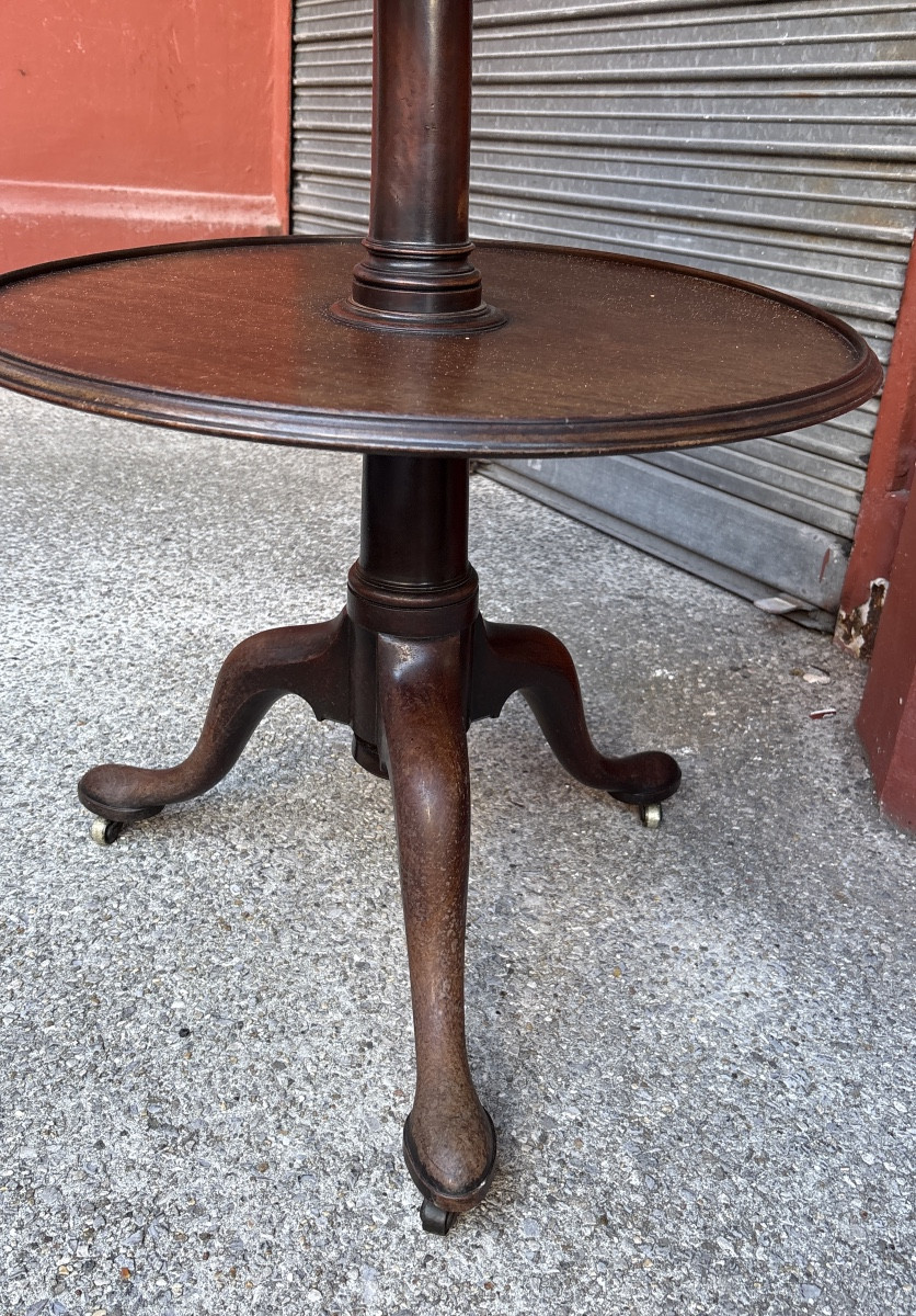 Solid Mahogany Mute Servant On Tripod Casters -photo-3