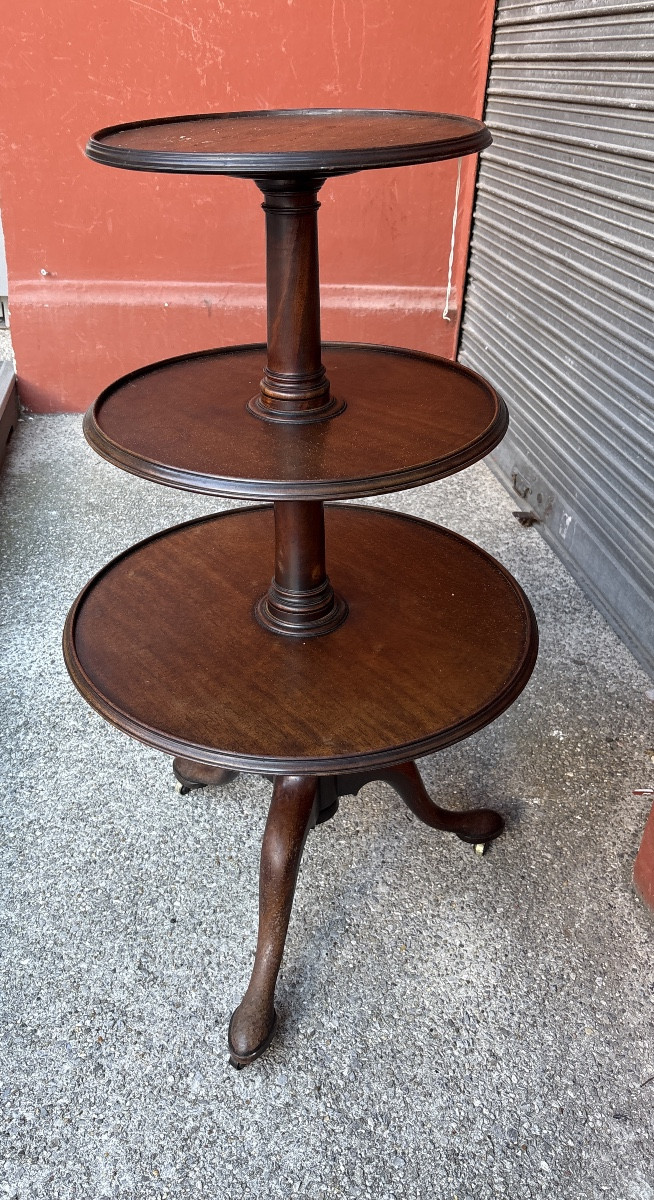 Solid Mahogany Mute Servant On Tripod Casters 