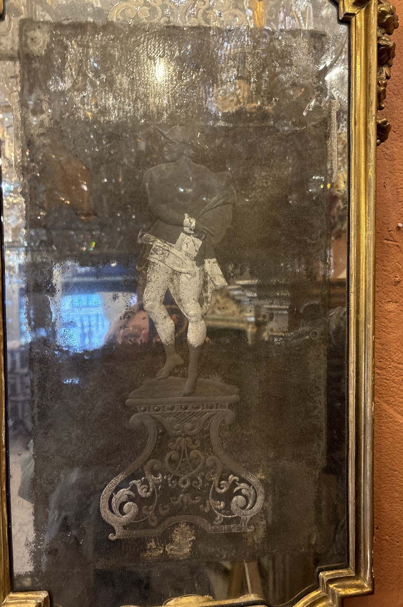 Pair Of Venetian Mirrors Decorated With Figures, 19th Century -photo-1