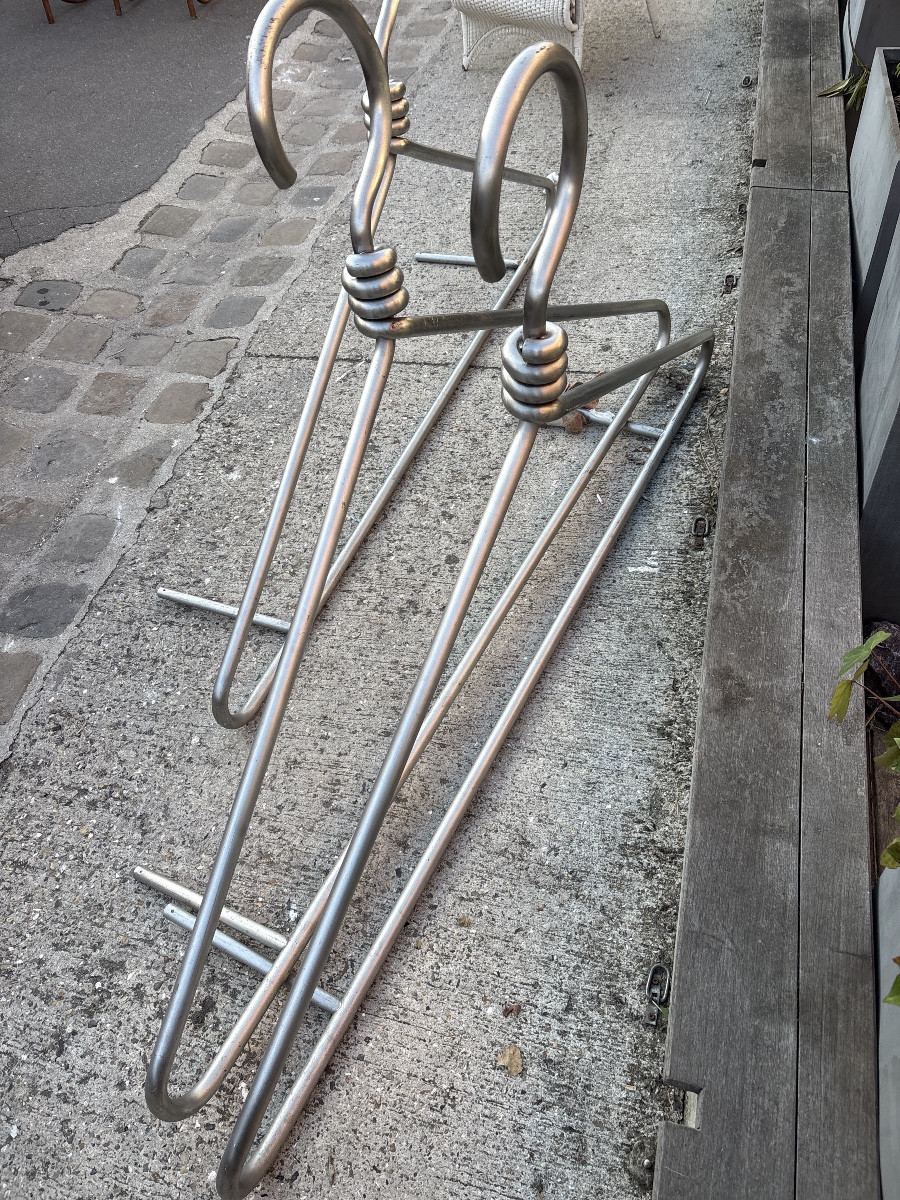 3 portants pour vêtements faits pour la boutique Moschino  acier poli -photo-4