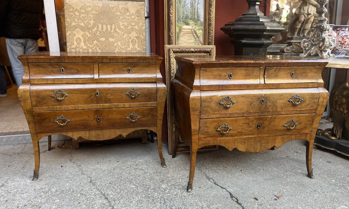Pair Of Chests Of Drawers, Italy, Lombardy Region, 19th Century-photo-2