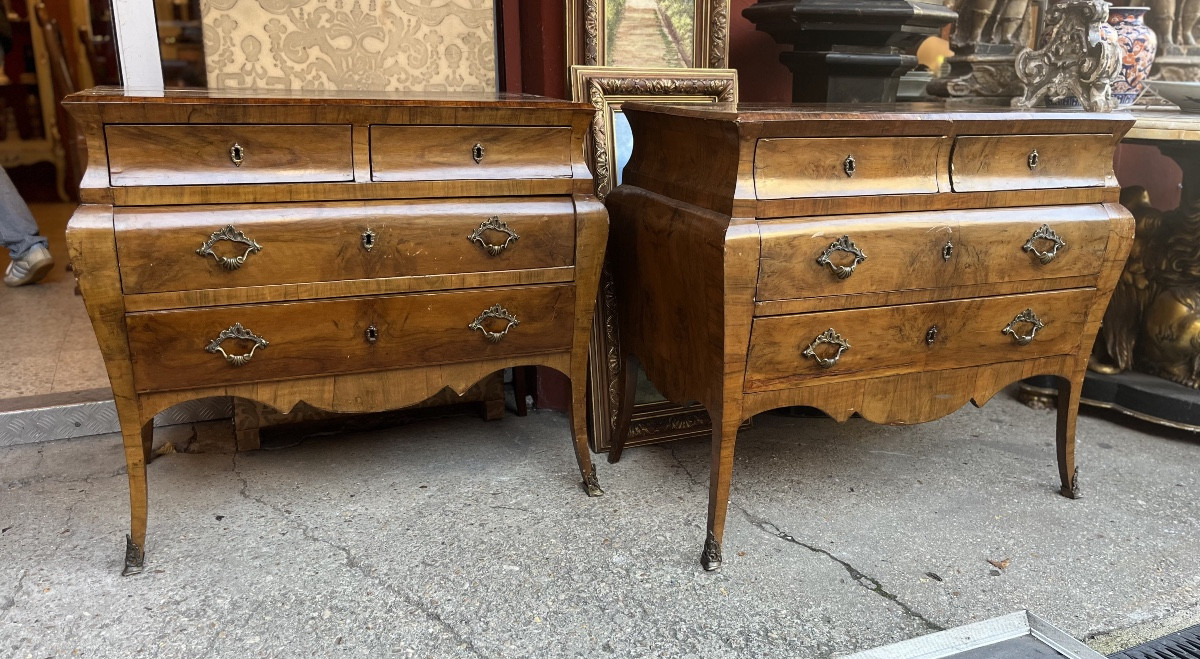 Pair Of Chests Of Drawers, Italy, Lombardy Region, 19th Century