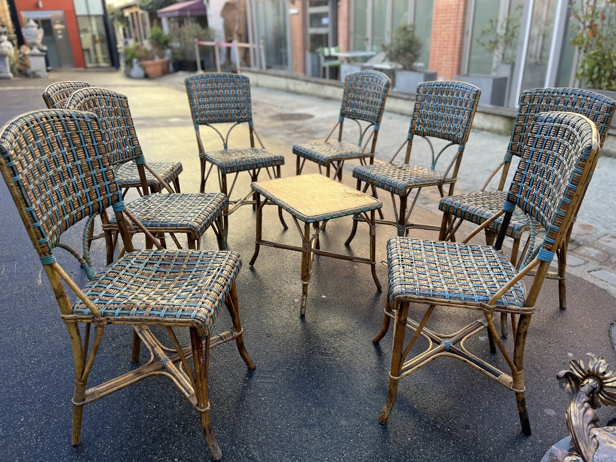Rattan Garden Furniture, 19th Century-photo-3