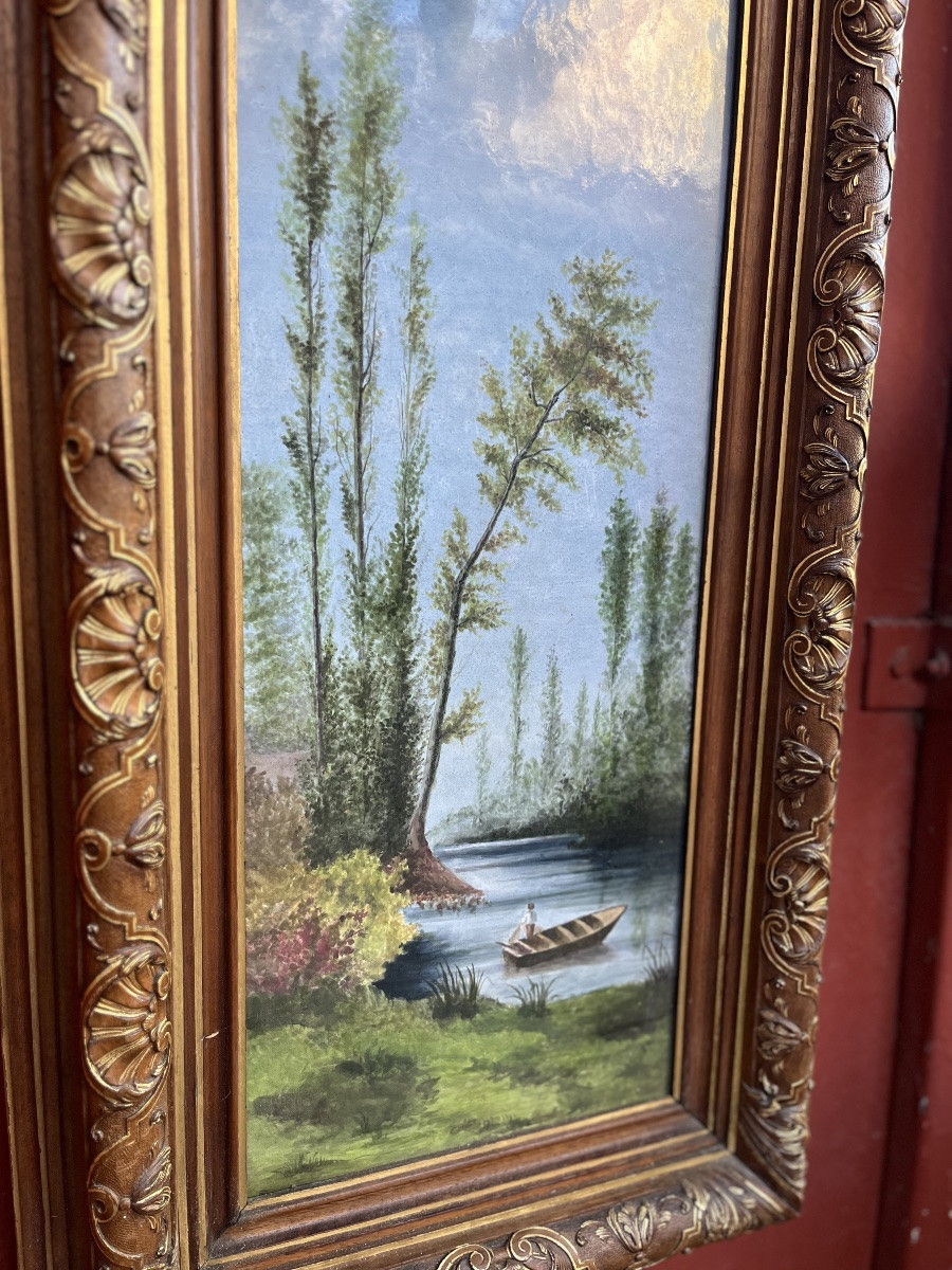 Paire de plaques en céramique émaillée, XIXe siècle-photo-3