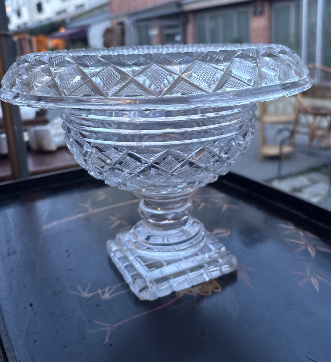 Coupe en cristal taillé début XIX EME  -photo-1
