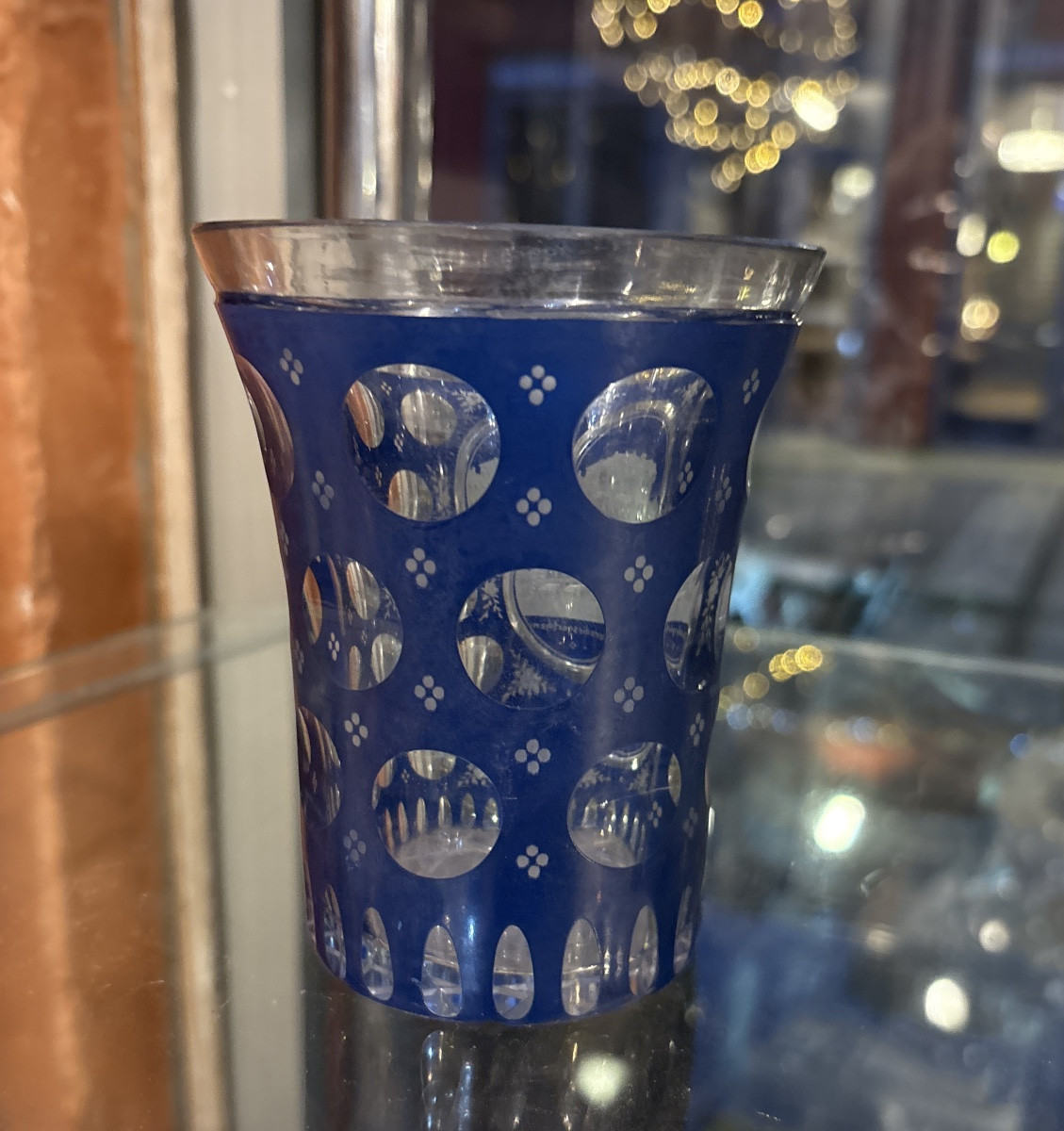 Verre de Bohème décoré d’une vue de Chateau  XIX EME -photo-3