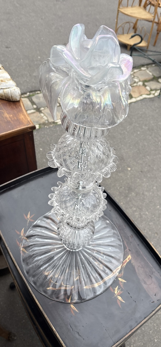 Grand bougeoir Murano verre soufflé XXeme -photo-2