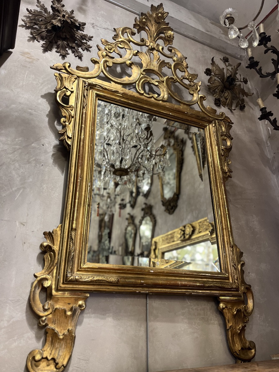 Italian Mirror, Piedmont Region, 19th Century-photo-2