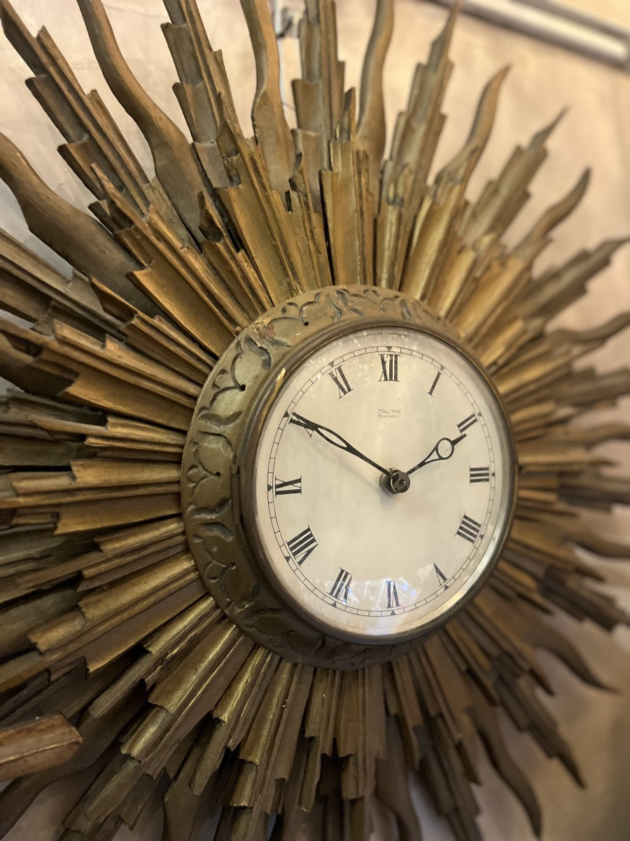 “sun” Wall Clock, 19th Century-photo-3