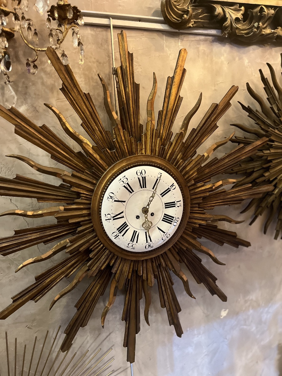 “sun” Wall Clock, 19th Century