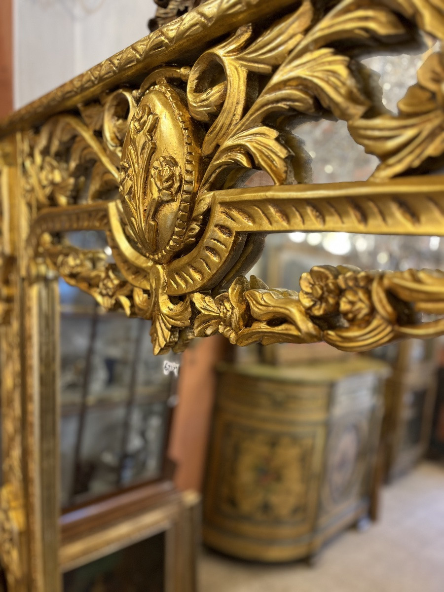 Large Rectangular Mirror In The Italian Style, 20th Century-photo-2