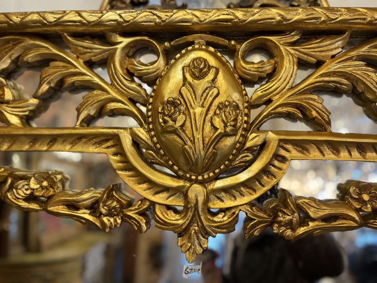 Large Rectangular Mirror In The Italian Style, 20th Century-photo-3