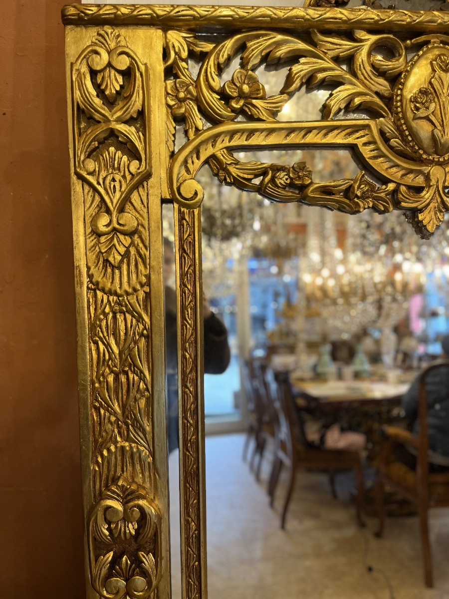 Large Rectangular Mirror In The Italian Style, 20th Century-photo-4