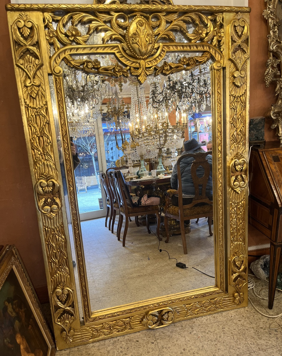 Large Rectangular Mirror In The Italian Style, 20th Century-photo-1