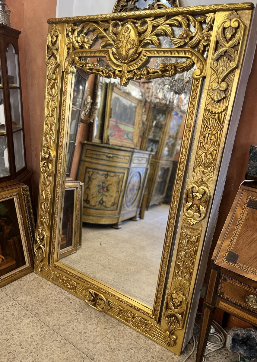 Large Rectangular Mirror In The Italian Style, 20th Century