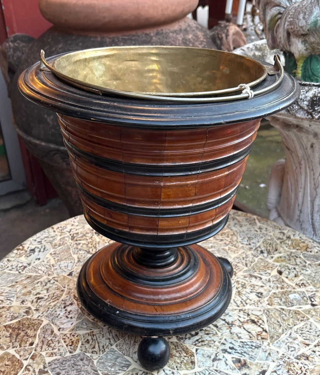 19th Century Dutch Basket In Exotic Wood -photo-3