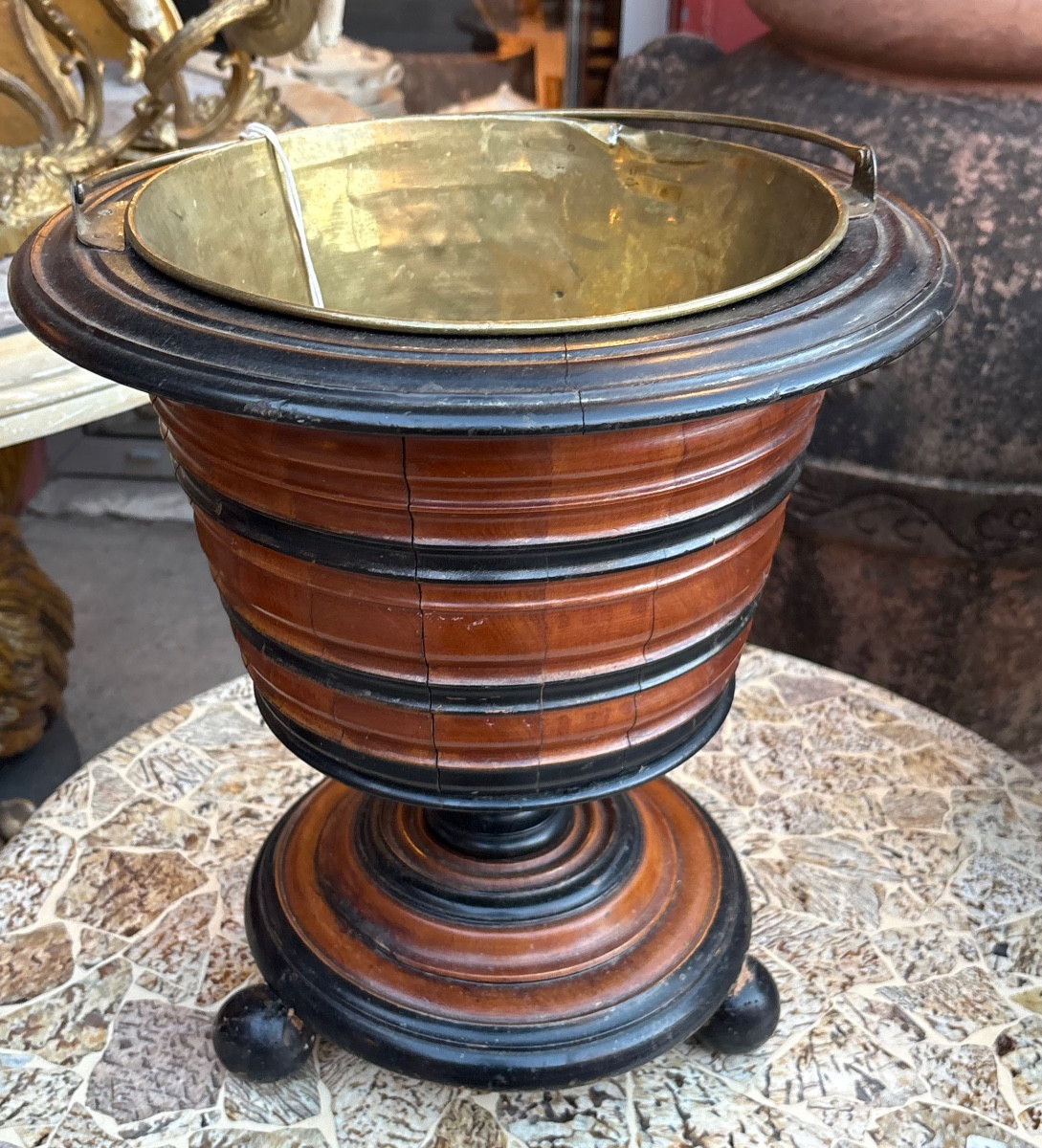 19th Century Dutch Basket In Exotic Wood 