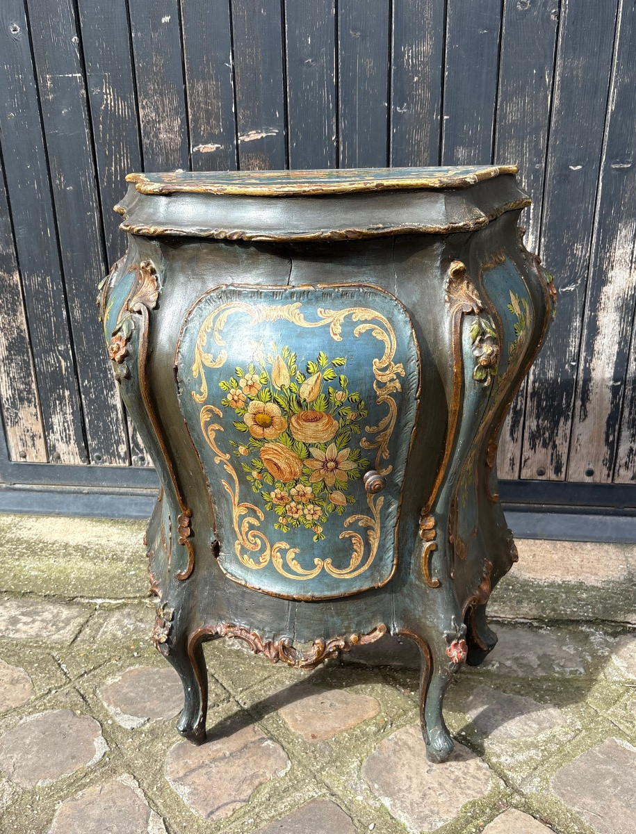 Paire de chevets vénitiens peints fin XIX EME -photo-1