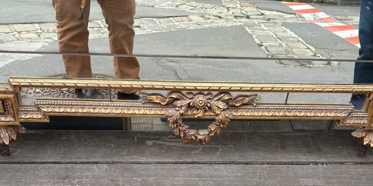 Louis XVI Style Mirror, Carved And Gilded Wood, Late 19th Century -photo-4