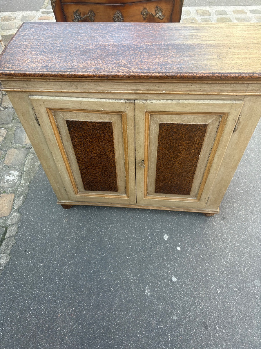 Italian Painted Sideboard, Early 19th Century, 2 Doors -photo-4